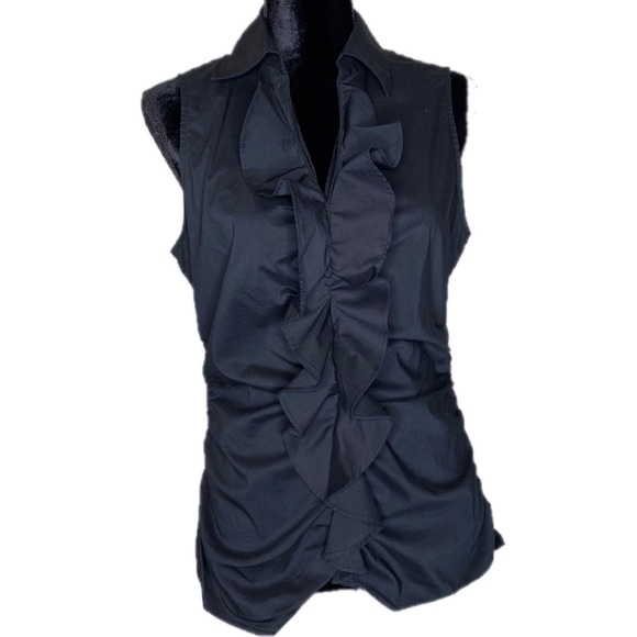 New York & Company Tops - New York & Company Black Top with Ruffles Size M